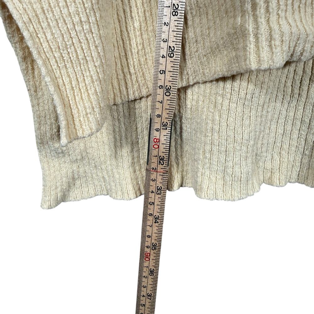 Natural Reflections Sweater | Butter Yellow Ribbed Knit Oversized Pullover | M - Picture 7 of 12